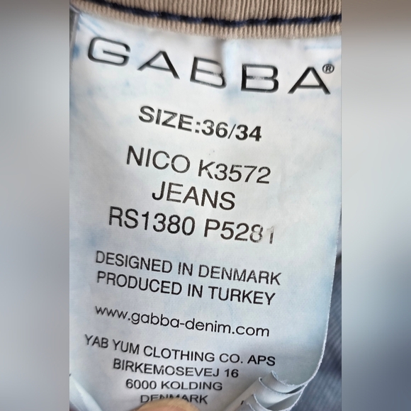 Gabba Nico Jeans, Straight Leg, Relaxed Fit.36/34. Good Condition - Picture 4 of 11